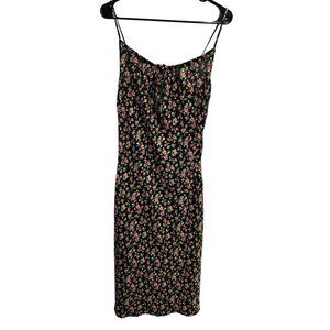 Forever 21 Floral Print Slip Dress Adjustable Spaghetti Straps Tie Front Sz M